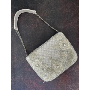 Luxury Silver Floral Bag