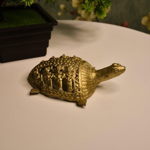 Dhokra Tortoise: Artisan Brass Home Decor