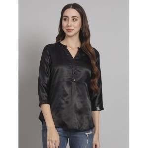 Curvydrobe Black Satin Women's A-Line Top ( Pack of 1 ) - None