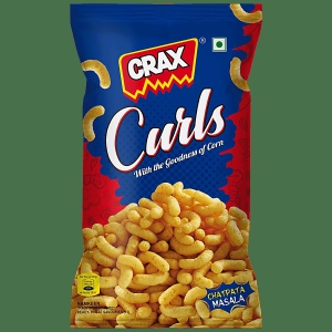 Crax Curls - Chatpata Masala, With The Goodness Of Corn, Yummy Snack, 58 G