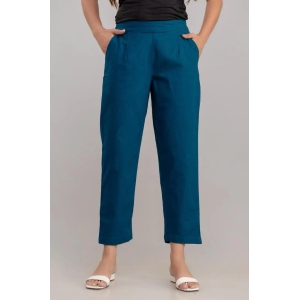 Dark Teal Blue Cotton Pants-3XL