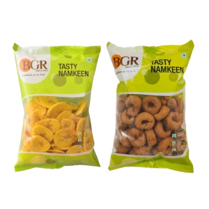 BGR Foods Combo Offer -Kodubale & Salted Banana Chips (400g Pack of 2)