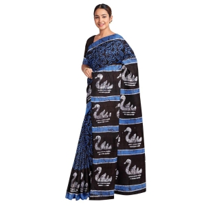 Batik Silk Saree Blue