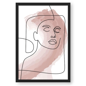 Line Art Brown Shades-Essential (13.5 X 19.5 Inches) / Frame With Glass / Dark Brown Frame