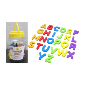 Frateli ABC Magnets Capital Letters - 43 Magnetic Letters & Numbers - Ideal for Alphabet & Number Learning & Spelling Games - Child Safe Foam Alphabets with Full Magnet Back - Multi Colour