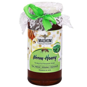 Madhom - Natural Neem Honey 350 Gms (100 Percent Pure Honey)