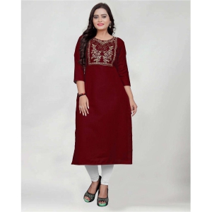 brothers-deal-maroon-cotton-blend-womens-straight-kurti-pack-of-1-none