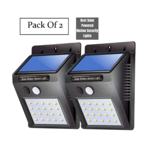 Solar Motion Security Light Motion Sensor Light Black - Pack of 2