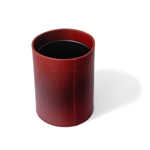 Recycled Leather Waste Bin-Maroon