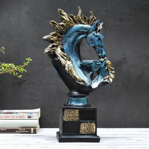 The Stallion Couple Statue: Blue