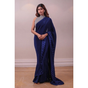 Designer Ultramarine Blue Drape Saree