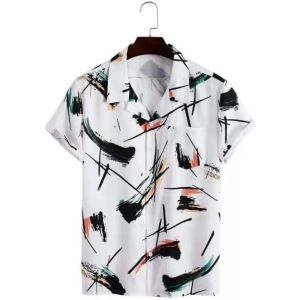 Men Regular Fit Printed Spread Collar Casual Shirt Color Multicolor