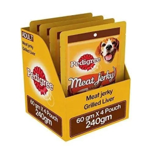 Pedigree Meat Jerky Stix Dog Treats, Grilled Liver, 60 g Pouch (Pack of 4)