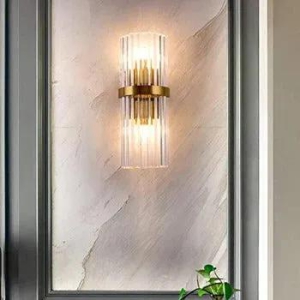 HDC 24w Model 5 Led Crystal Modern Gold Metal Wall Light For Drawing Room - Warm White