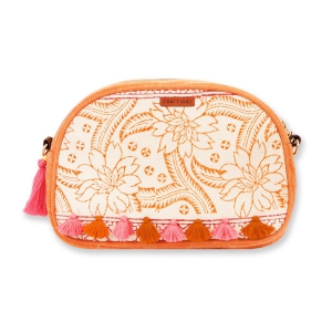 Orange Flowers Canvas Sling Bag