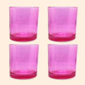 Pink  Glass Candle Jar-Pack of 8