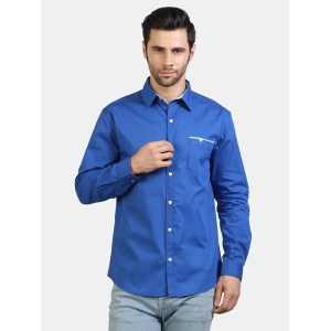 liferoads - Blue Cotton Slim Fit Mens Formal Shirt ( Pack of 1 ) - None