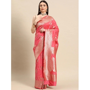 Designer Pink Silk Saree