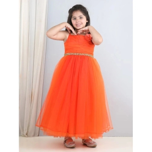 Toy Balloon Kids Orange Net Girls Fit And Flare Dress ( Pack of 1 ) - None