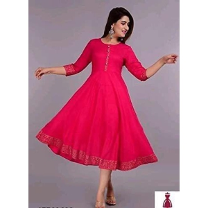 Monika Fashion Women's Anarkali and 3/4th Fully Stitched Stylish Look Long Kurtis Gown