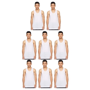 Rupa Frontline White Sleeveless Vests Pack of 8 - XXL