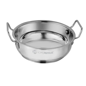 Stainless Steel Kadhai with Capsulated Induction Bottom (SS Handle)and SS Lid 26cm/3.5L