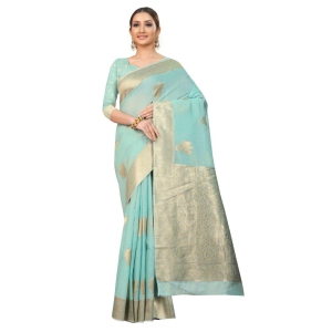 Silk Zone Women's Jamdani Cotton Woven Silk Saree with Blouse Piece