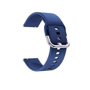 Exelent Silicone 19mm Replacement Band Strap with Metal Buckle Compatible with Smart Watch Navy Blue