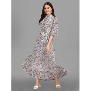 gufrina Georgette Printed Ankle Length Women's Gown - White ( Pack of 1 ) - None