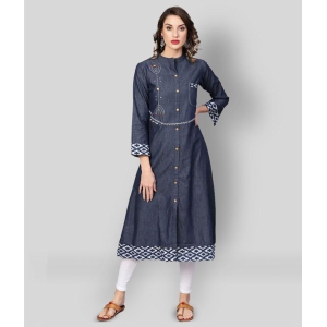 yash-gallery-blue-denim-womens-front-slit-kurti-pack-of-1-l