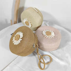 Custom Straw Bag-Beige / Diameter About 16cm