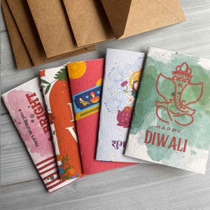 Diwali Seed Paper Cards with Envelopes (Set of 5)