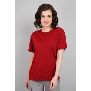 AKTIF Maroon Cotton Womens T-Shirt ( Pack of 1 ) - None