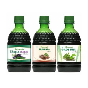 NUTROCOPIA Neem Karela Jamun, Triphala & Giloy Tulsi Juices Pack of 3 of 400 ML(1200 ML)