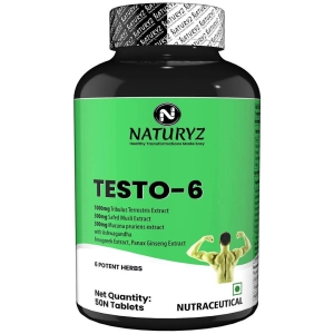 NATURYZ Testo-6 Plant Natural Testosterone Booster for Men with Tribulus & Ashwagandha - 50 Tablets