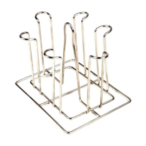 Gehwara Stainless Steel Rust Glass Holder With 7 Hook/Dish Rack/Kitchen Rack/Kitchen Organiser/Bartan Stand