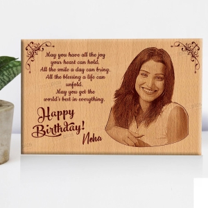 Birthday Personalized Engraved Wooden Photo Frame-Medium: 9x6 inches