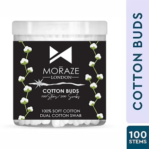 MRZ Premium Paper Stick Cotton Ear Buds, 100% Pure & Soft Cotton, 100 Stems (200 Swabs) BM