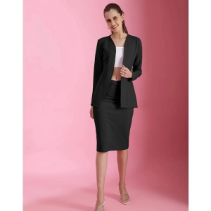 Selvia Black Solid Skirt Top Set - None