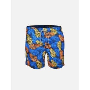 Men Blue Abstract  Printed Casual Shorts