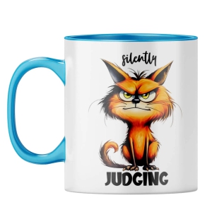 Silently Judging Coffee Mug-Light Blue