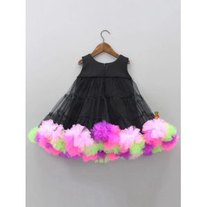 Black Heavy Net Frock for Baby Girl-6-12 Months