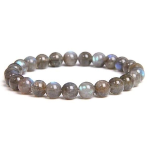 Ekdant Labradorite Bracelet Natural Crystal Healing Bracelet Gemstone Jewellery Beaded Stone Bracelet for Men & Women, Bead Size 8 mm