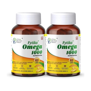 Fytika Omega 1000 (Omega-3 Fatty acids)- 2x60 Capsules (Pack of 2)