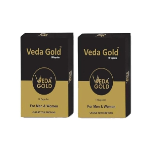 Veda Gold Capsules | 2x Stamina & Strength | Ayurvedic Supplements For Men & Women For Strength, Power, Energy & Stamina | Increases Vitality, Vigor & Counters Weakness, 20 Capsules