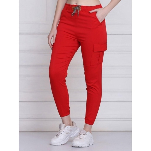 BuyNewTrend - Red Cotton Blend Slim Women's Cargo Pants ( Pack of 1 ) - None
