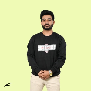 Black Versatile Sweatshirts for Men (Series 8000)-XL