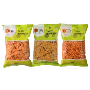 BGR Foods Combo Offer - Cornflakes Mixture, Bombay Mixture And Khara Boondi (545g Pack Of 3)