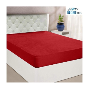 HOMETALES - Cotton Terry Water Resistance Single Size Maroon Mattress Protector - 190 x 91 cms - Single
