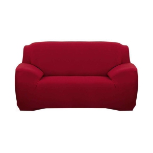 House Of Quirk 2 Seater Polyester Single Sofa Cover Set - Maroon